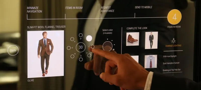 connected mirror fitting room