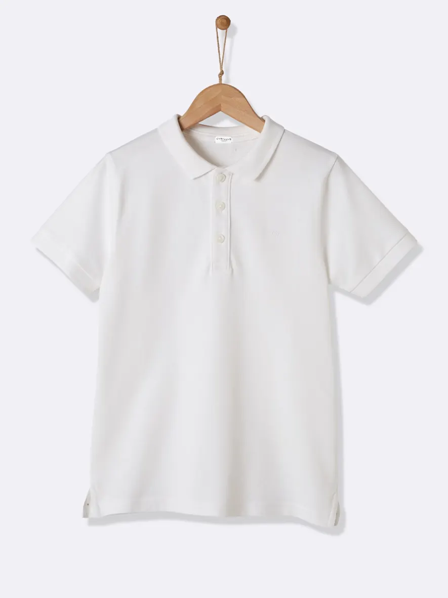 Polo maille piquee garcon manches courtes