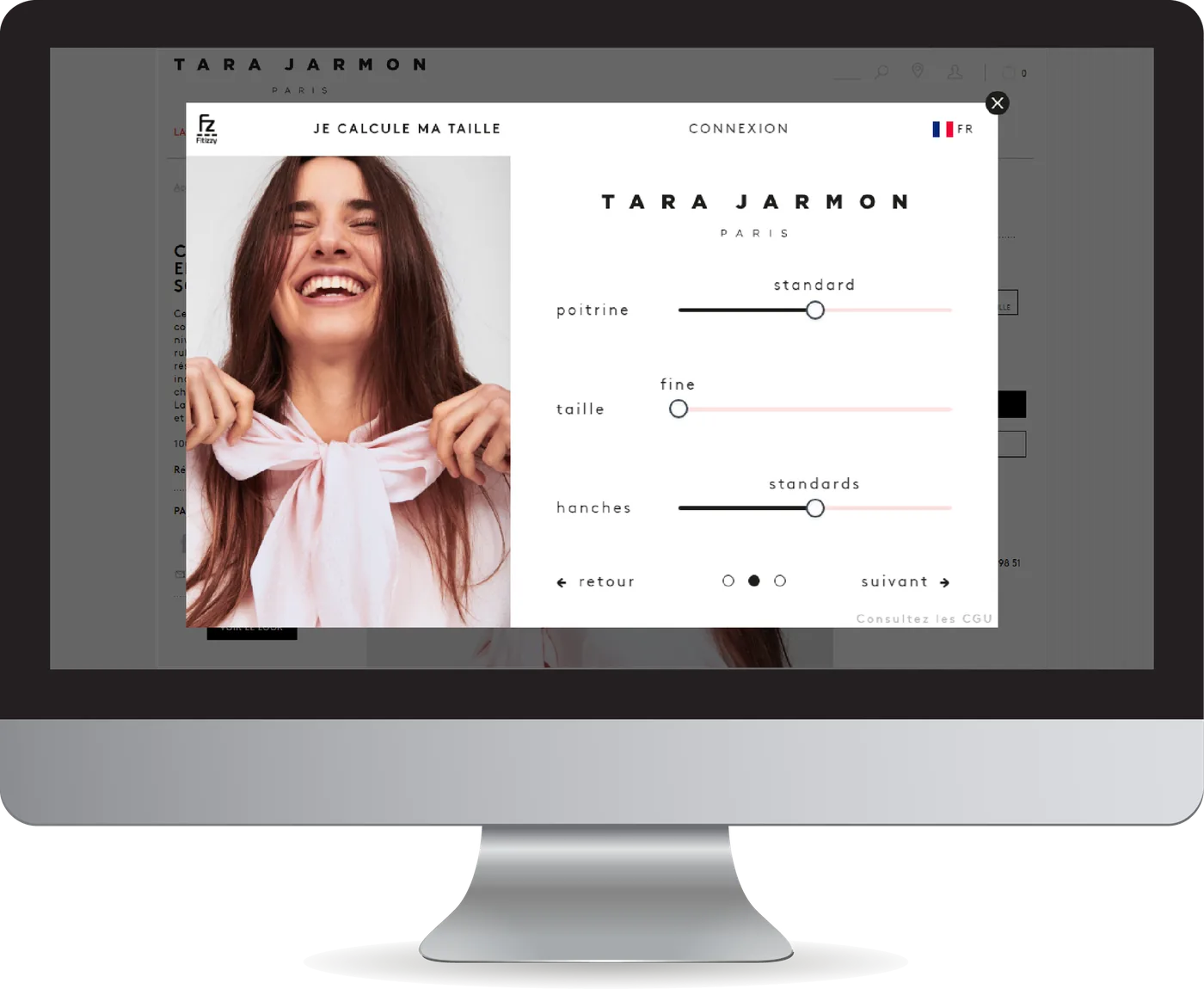 Étape 2 du plugin : l’acheteur choisit sa silhouette
