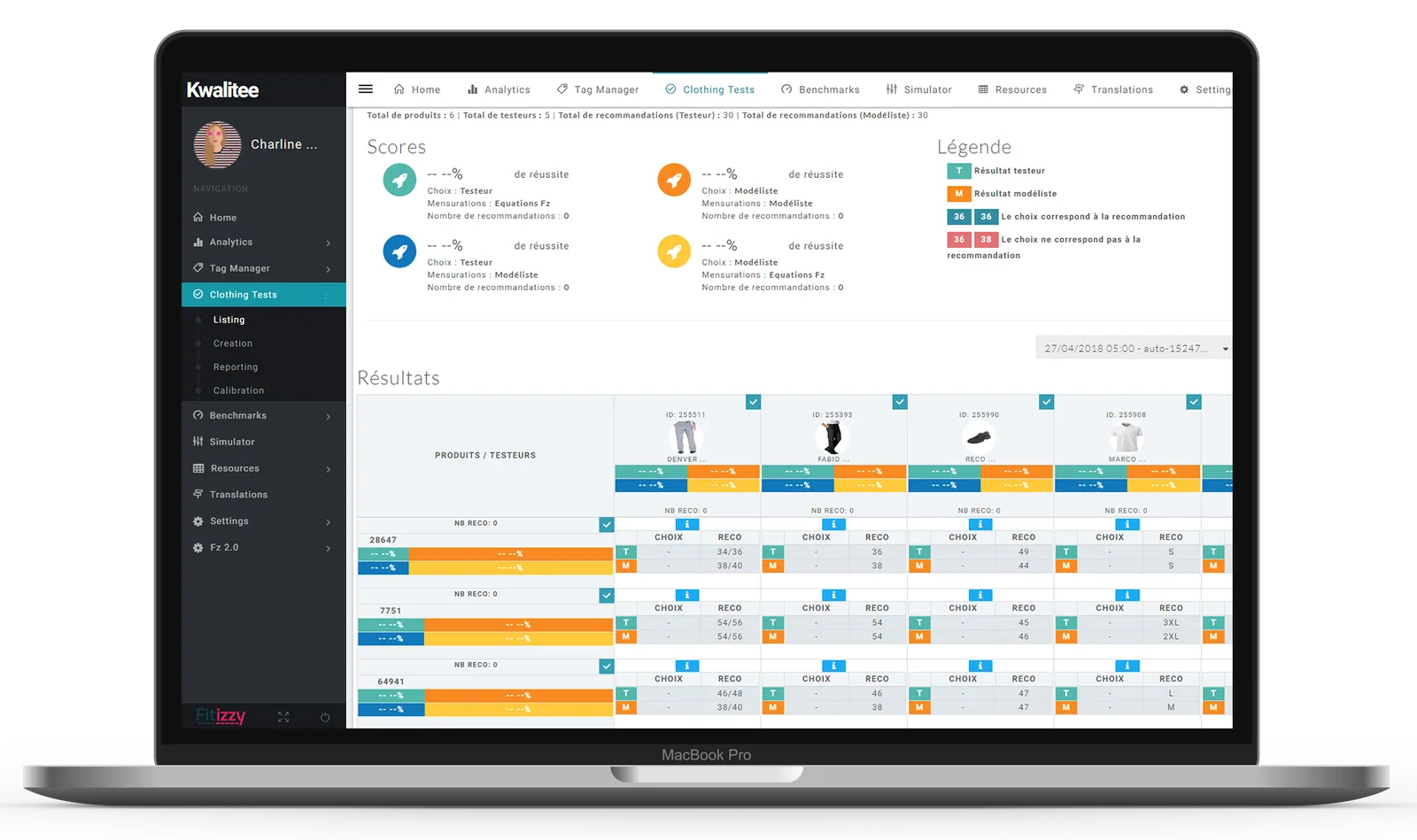 Le back-office de suivi d’une campagne d’habillement, sur un ordinateur portable