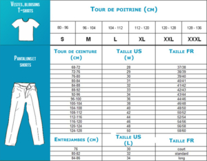 guide des tailles